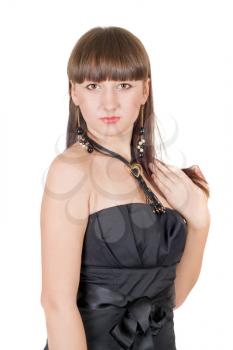 Royalty Free Photo of a Woman in a Black Dress