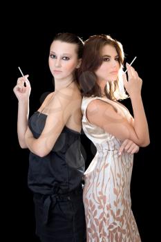 Royalty Free Photo of a Two Women Smoking