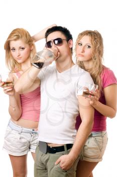 Royalty Free Photo of Young People Drinking