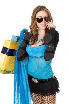 Royalty Free Photo of a Woman With Shopping Bags