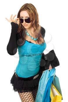 Royalty Free Photo of a Woman With Shopping Bags