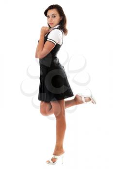 Royalty Free Photo of a Young Girl in a Black Dress