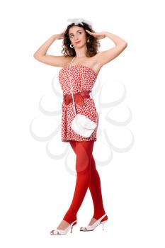 Royalty Free Photo of a Woman in Red Tights