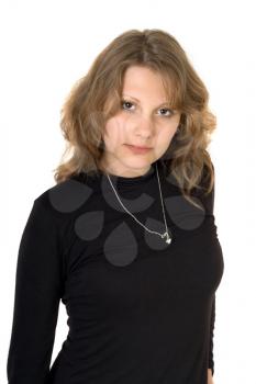 Royalty Free Photo of a Young Woman in a Black Sweater