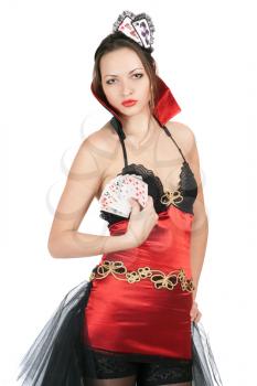 Royalty Free Photo of a Woman in a Card Costume