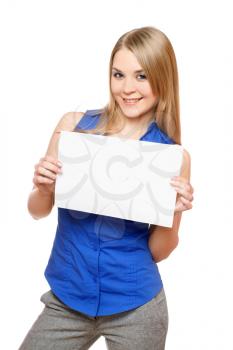 Royalty Free Photo of a Girl Holding a Board