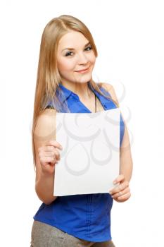 Royalty Free Photo of a Woman Holding a Board