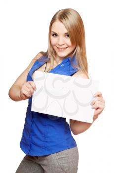 Royalty Free Photo of a Woman Holding a Board