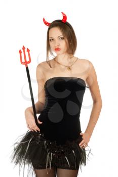 Royalty Free Photo of a Woman in a Devil Costume