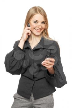 Royalty Free Photo of a Young Woman on a Cellphone