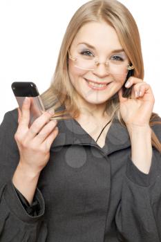 Royalty Free Photo of a Young Woman With a Cellphone