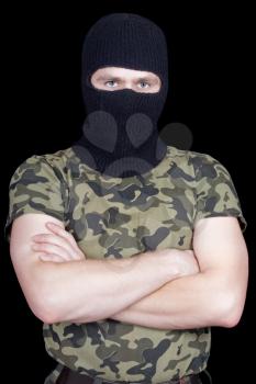 Royalty Free Photo of a Man in a Black Ski Mask