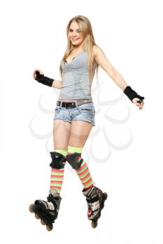 Royalty Free Photo of a Girl on Roller Skates