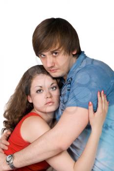 Royalty Free Photo of a Young Couple Hugging