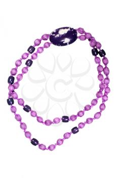Large purple beads on a white background