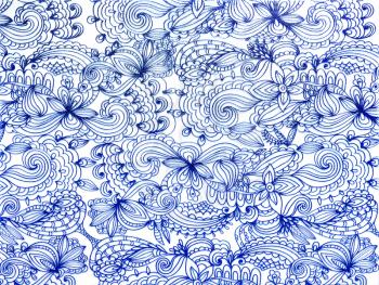 Blue lace pattern in the form of flowers