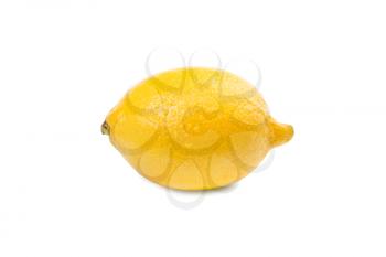 Lemon with water drops. Isolated on white