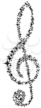 Royalty Free Clipart Image of a Music Note Design 