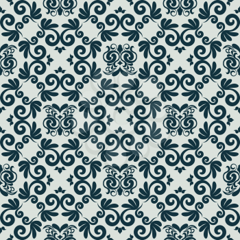Royalty Free Clipart Image of a Seamless Damask Background