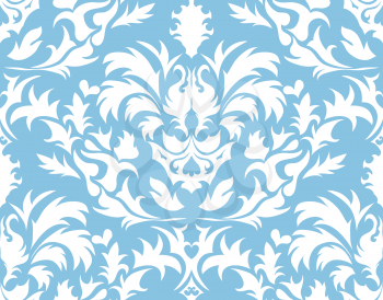 Royalty Free Clipart Image of a Damask Floral Background