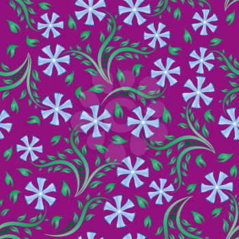 Royalty Free Clipart Image of a Purple Floral Background