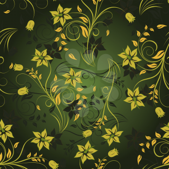 Royalty Free Clipart Image of a Seamless Floral Background