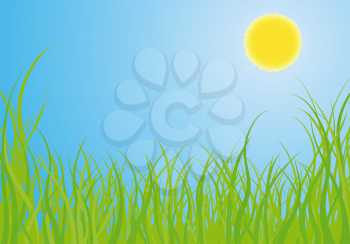 Royalty Free Clipart Image of a Sunny Landscape