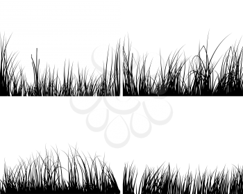 Royalty Free Clipart Image of Grass Silhouettes