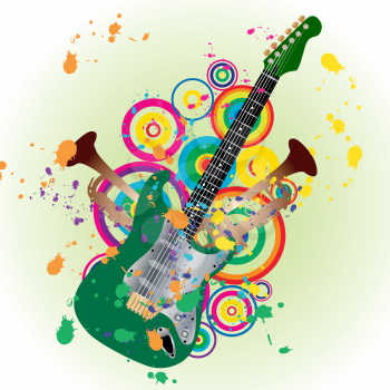 Royalty Free Clipart Image of an Abstract Guitar Design