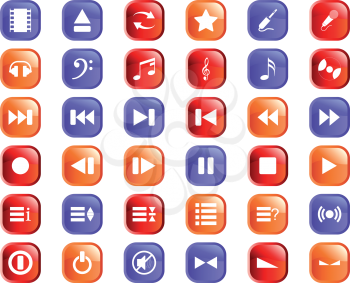 Royalty Free Clipart Image of Music Themed Icons