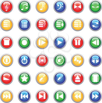 Royalty Free Clipart Image of a Set of Music Icons