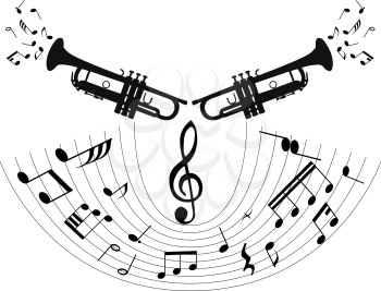 Royalty Free Clipart Image of a Musical Background 