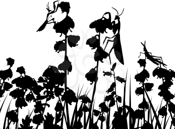 Royalty Free Clipart Image of  Grass Silhouettes