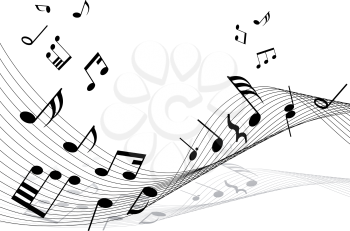 Royalty Free Clipart Image of a Music Note Background
