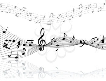 Royalty Free Clipart Image of a Musical Note Background
