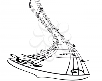 Royalty Free Clipart Image of a Music Note Background