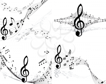 Royalty Free Clipart Image of Musical Staffs 