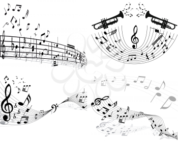 Royalty Free Clipart Image of a Set of Musical Notes