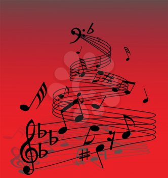 Royalty Free Clipart Image of an Abstract Music Note Background