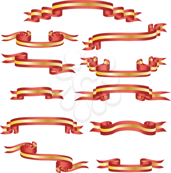 Royalty Free Clipart Image of a Collection of Banners
