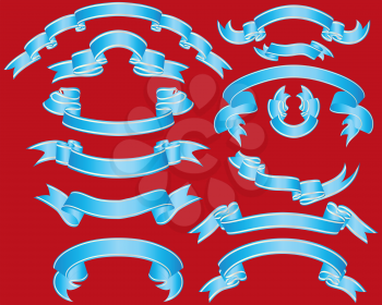 Royalty Free Clipart Image of a Set of Ribbons 