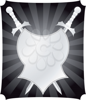 Royalty Free Clipart Image of a Medieval Shield and Swords