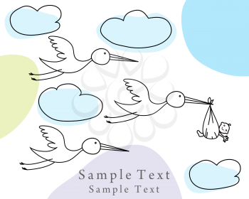 Royalty Free Clipart Image of a Baby Card Template