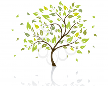 Royalty Free Clipart Image of a Summer Tree