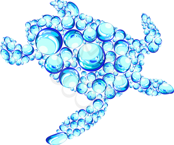 Royalty Free Clipart Image of a Bubble Turtle