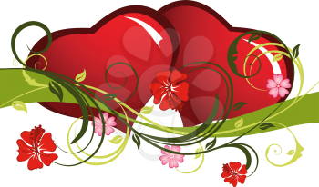 Royalty Free Clipart Image of a Floral Valentine's Day Design