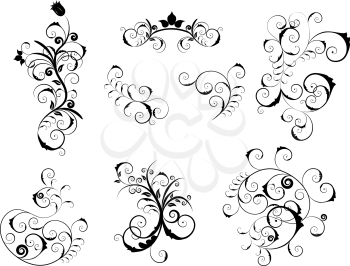 Royalty Free Clipart Image of a Set of Vintage Elements