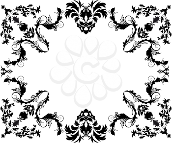 Royalty Free Clipart Image of a Vintage Floral Frame