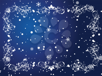 Royalty Free Clipart Image of a Winter Vintage Frame