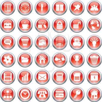 Business and office set of different vector web icons